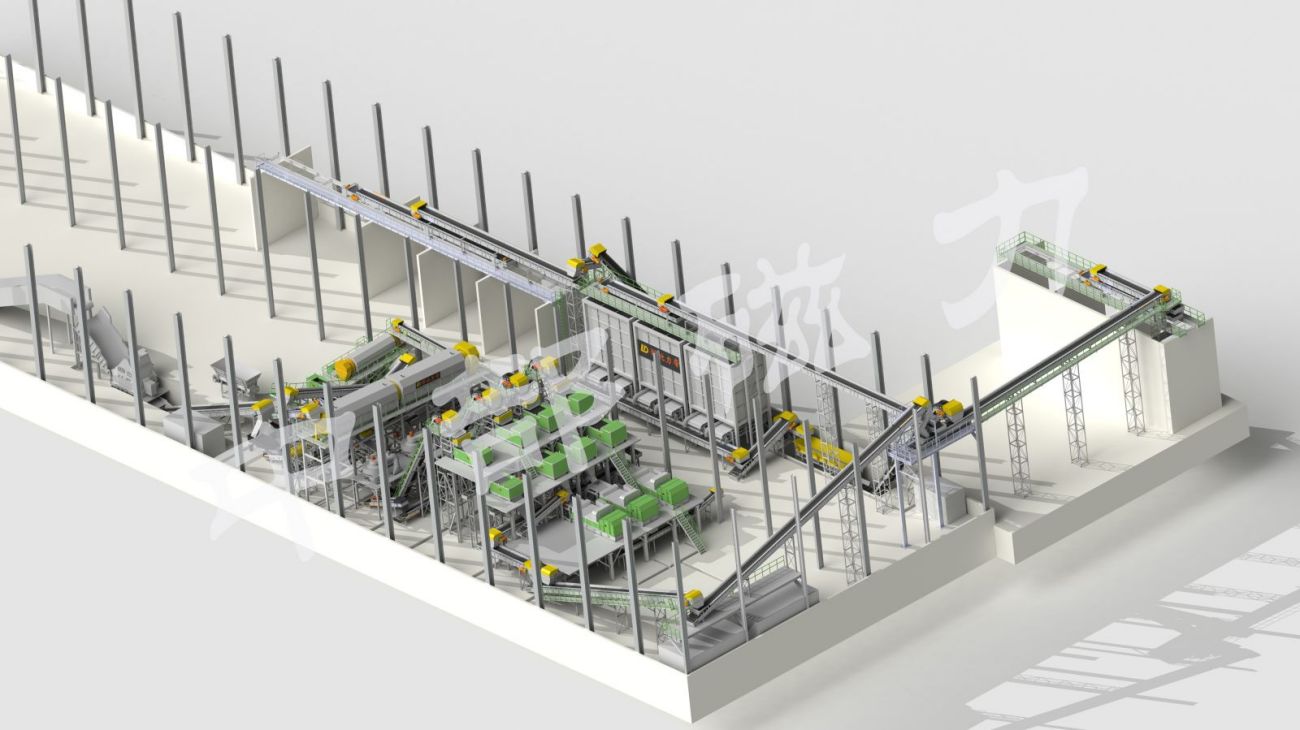 Waste aluminum crushing and sorting line